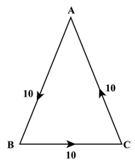 A body moves from one corner of an equilateral triangle