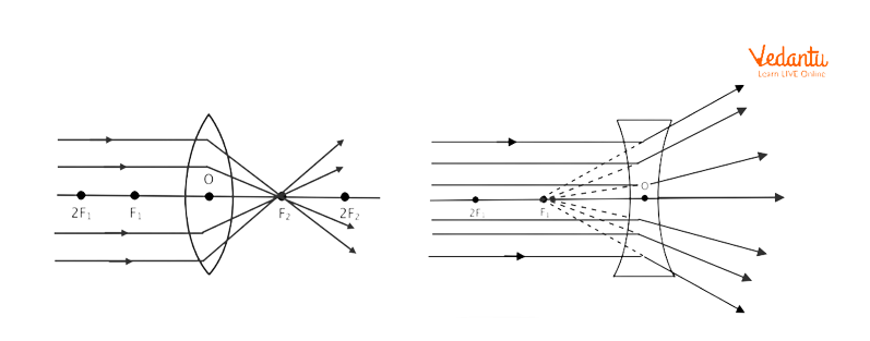 Lens Diagram of Concave and Convex Lens