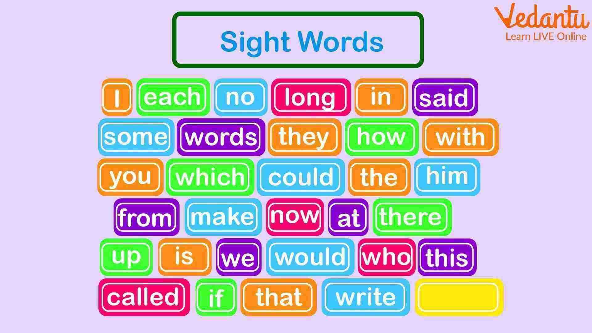 Sight words for kids