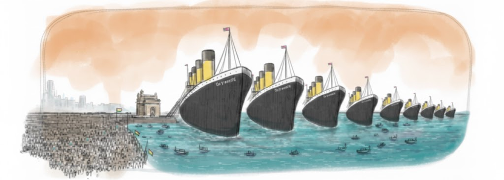 The RMS Titanic carried about 2500 passengers. Can the population of Mumbai fit into 5000 such ships?