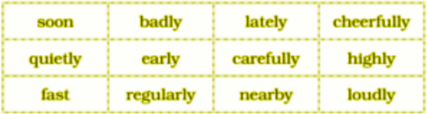 Encircle the adverbs that describe how something is done.