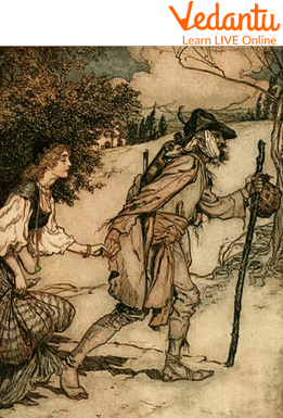 The Beggar and The Princess on Their Way Through The Forest