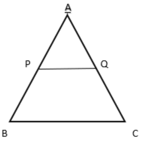 Triangle ABC with line PQ parallel to side BC
