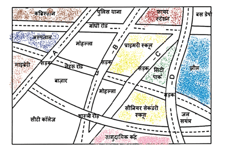 नगर का रंगीन मानचित्र छवि क्रेडिट-एनसीईआरटी