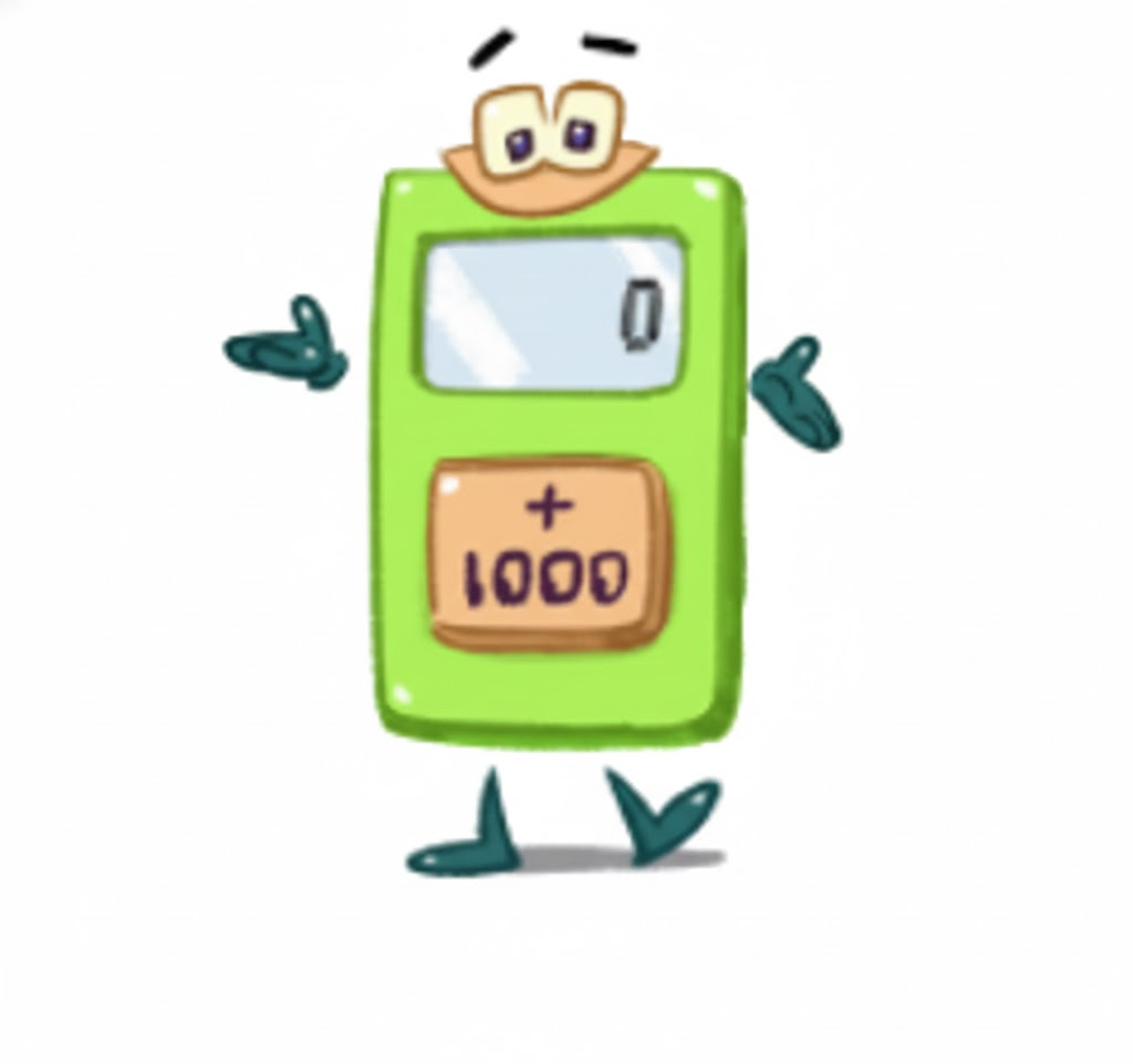 The Thoughtful Thousands only has a + 1000 button. How many times should it be pressed to show: