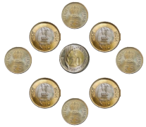 Shirley and Shiv arranged their play money in some nice patterns