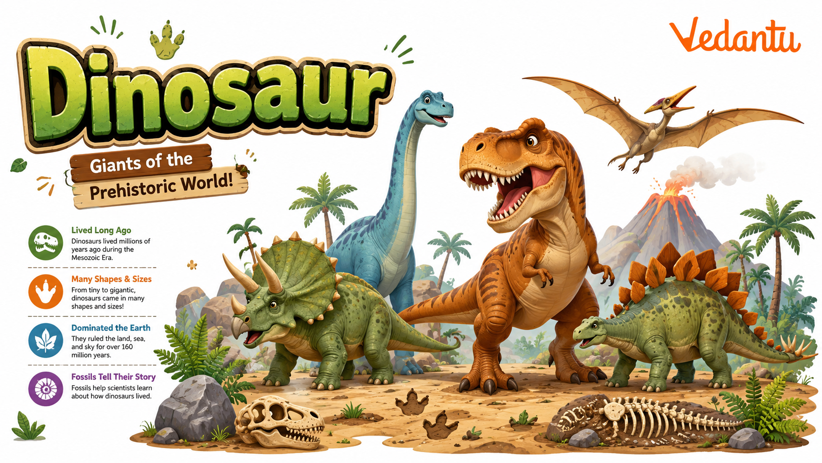Dinosaur illustration showing prehistoric reptile