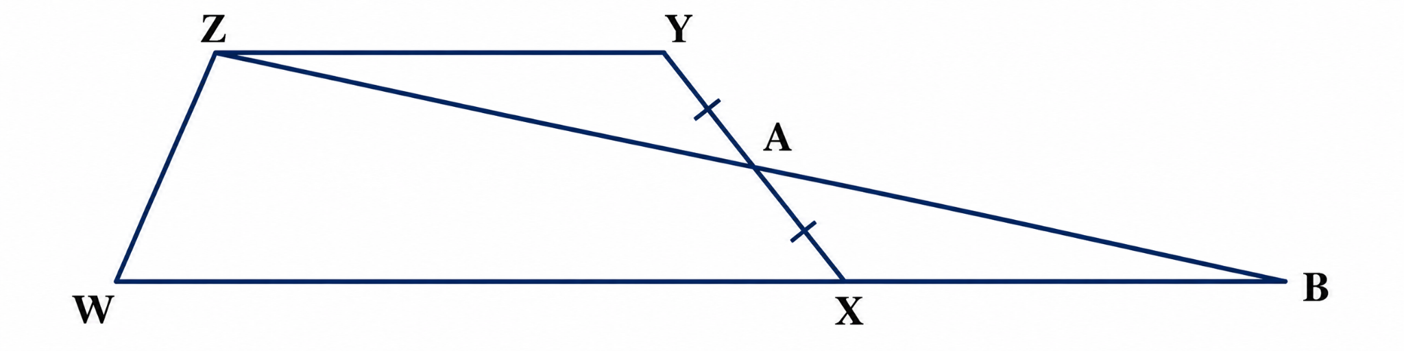 ZYXW is a trapezium with ZY WX. A is the midpoint of XY.png