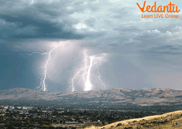 Lightning Falling on the Ground