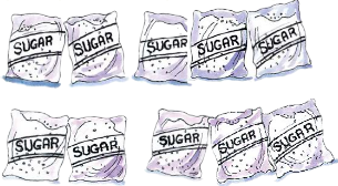 10 packets of sugar