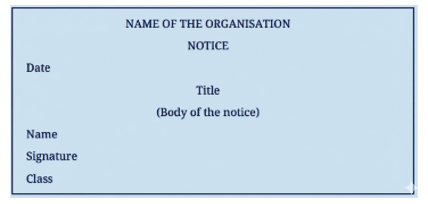 Write the notice in a box.