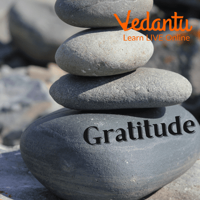 Gratitude written on a stone