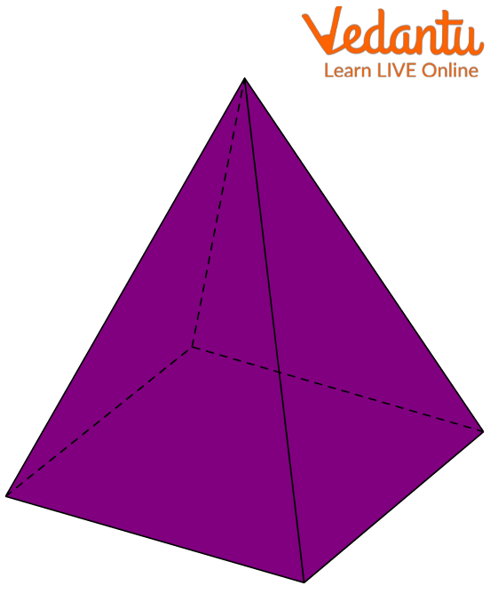 Lateral faces and base of a square pyramid