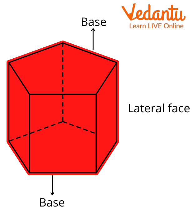 Lateral faces and bases of a pentagonal prism