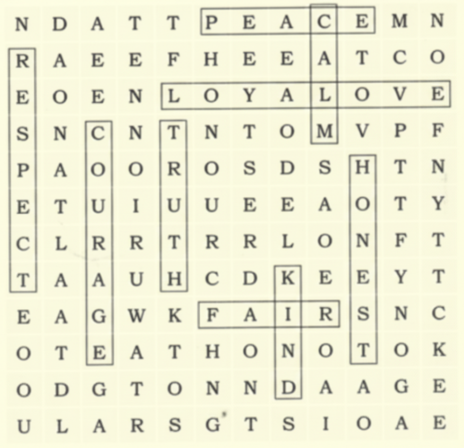 A. Find the given words.Answer