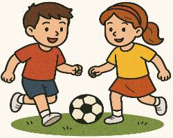 childrens are playing with a ball