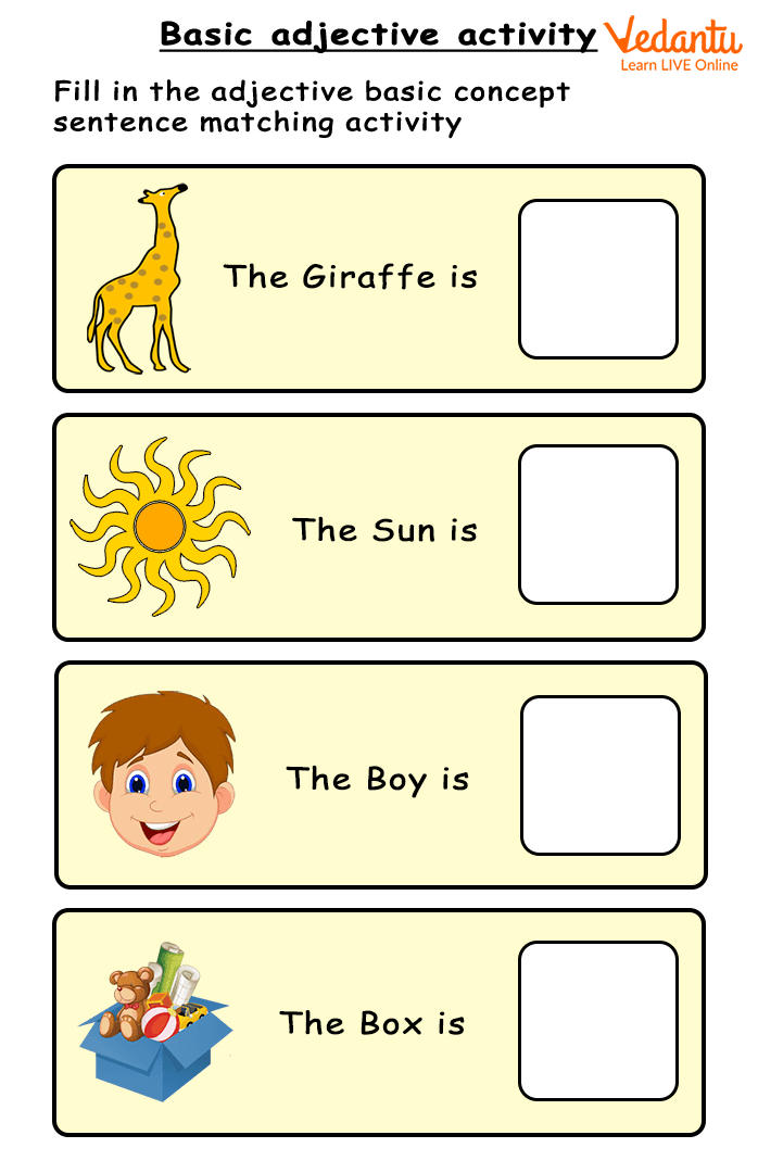 Exercises for kids to help them understand adjectives