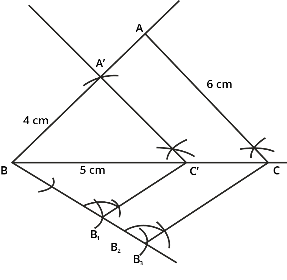Triangle formed with sides AB = 4cm ,BC= 5cm ,AC = 6cm