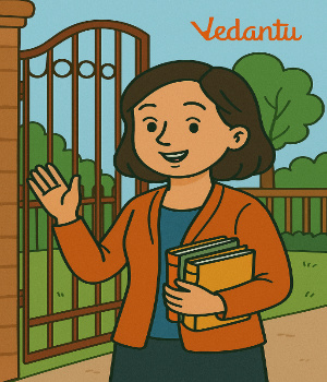 That is my teacher standing near the gate