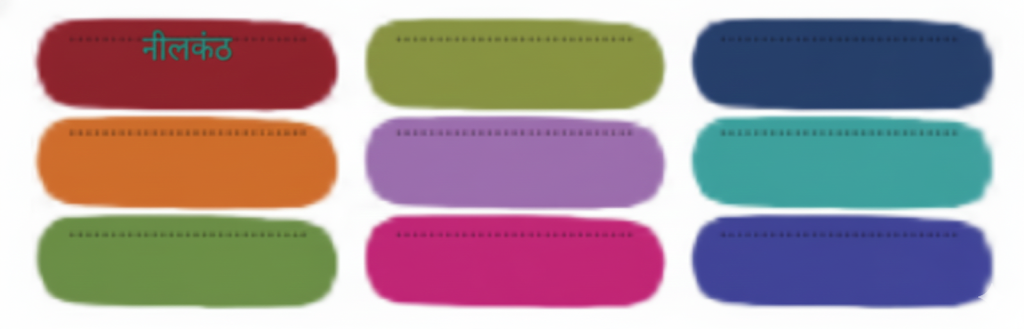 अक्षर जाल में पक्षियों के नाम