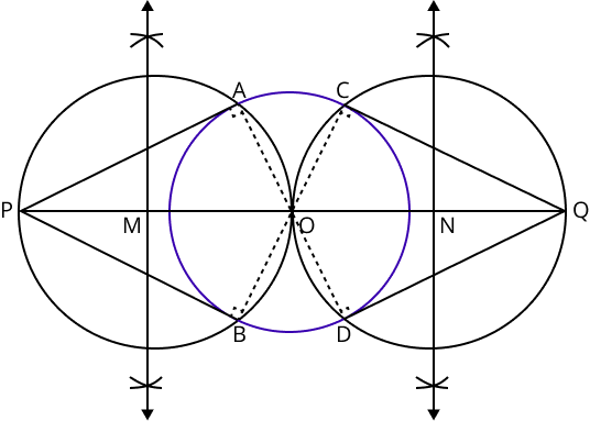 Tangents from outside point to a circle with centre O