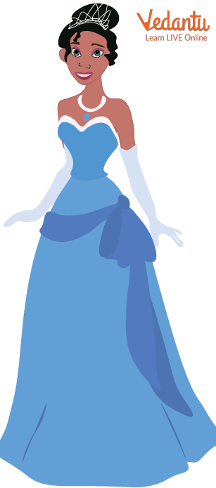 Tiana Dressed in a Princess Costume for the Ball