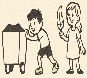 A heavy cart and a light feather