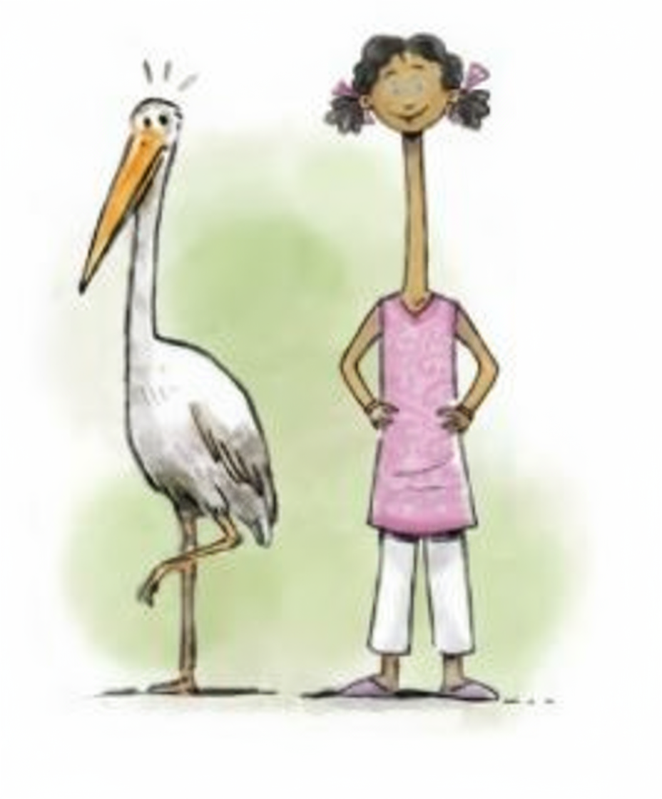 A crane of height 155 cm has its neck and the rest of its body in the ratio 4 : 6. For your height, if your neck and the rest of the body also had this ratio, how tall would your neck be?