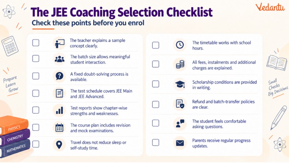 The JEE Coaching Selection Checklist