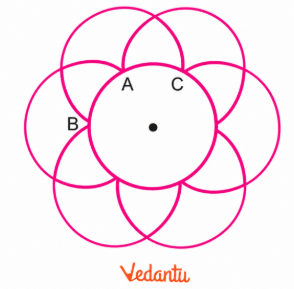 Continue the same process around the circle to complete the pattern.