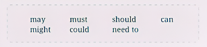 Complete the following story with modal verbs in the box given below by using the clues from the functions given within brackets.