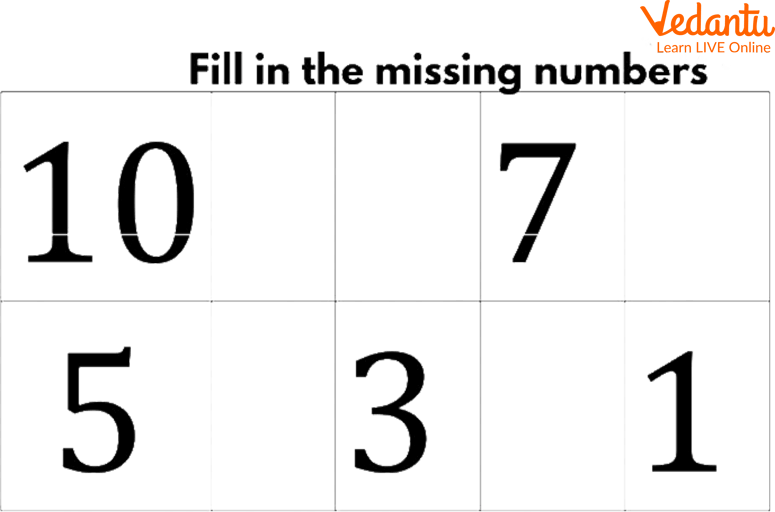 Backward Counting Worksheet 1