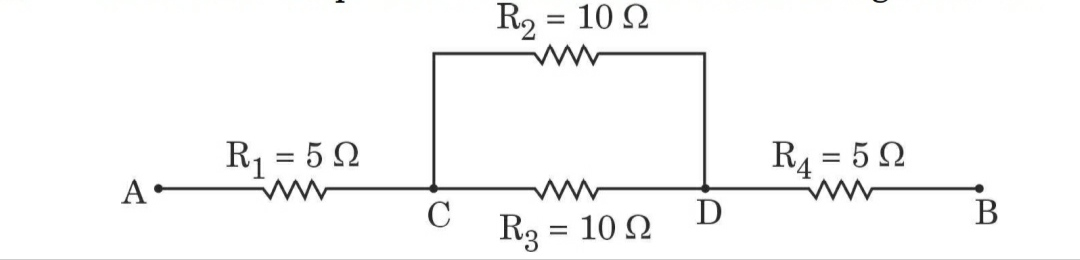 Three resistors R1, R2 and R3 are connected in parallel