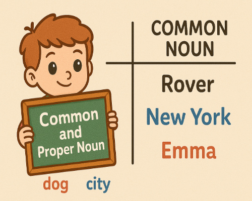 Class 1 English Common and Proper Noun Worksheets