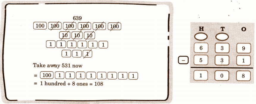 solution for During the festival of dolls (Gombe Habba in Dussehra), Ranganna made 639 dolls. He was able to sell 531 dolls. How many dolls are left with him?
