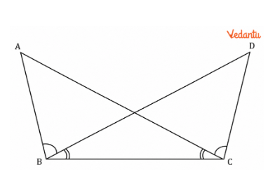 Question 4. Identify the equal parts in the following figure, given that ∠ABD = ∠DCA and ∠ACB = ∠DBC.