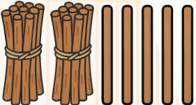 2 x 10  and 5 x 1 block