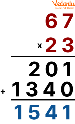 An example of 2-digit multiplication