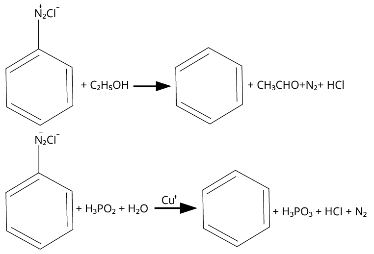 Reactions of Diazonium Salt with Different Reagents