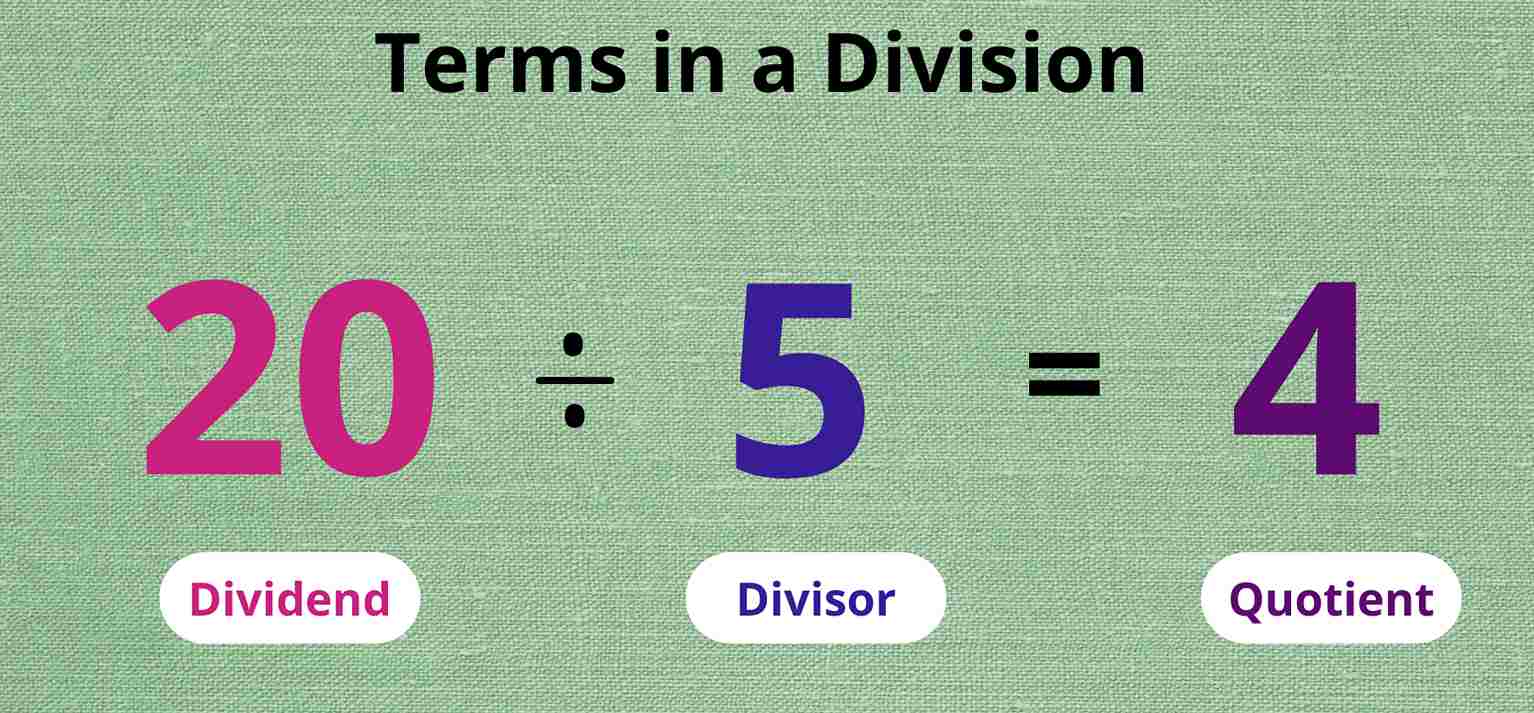 Image Shows the Terms of a Division with an Example