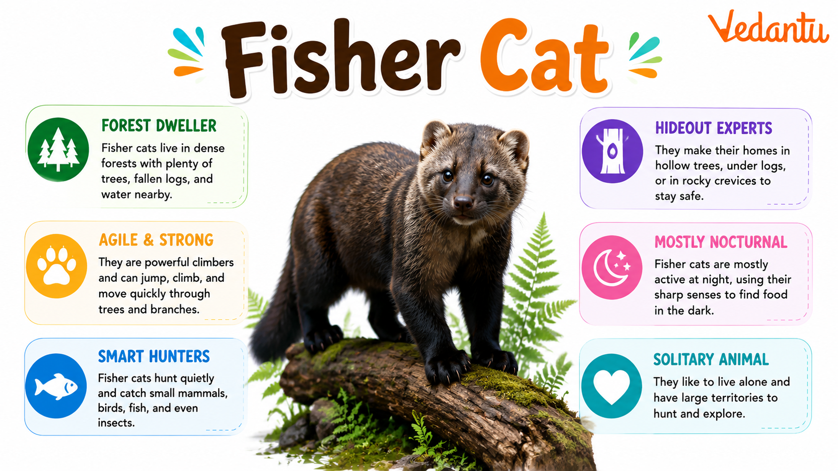 Fisher Cat in forest habitat