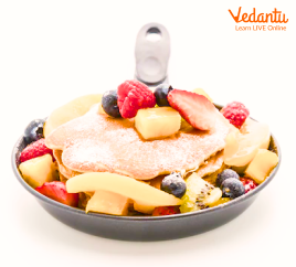 Healthy pancake mix with fruits and veggies