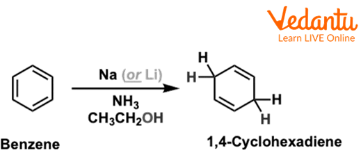 Birch reduction of Benzene