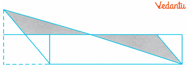 A triangle and a square with equal area