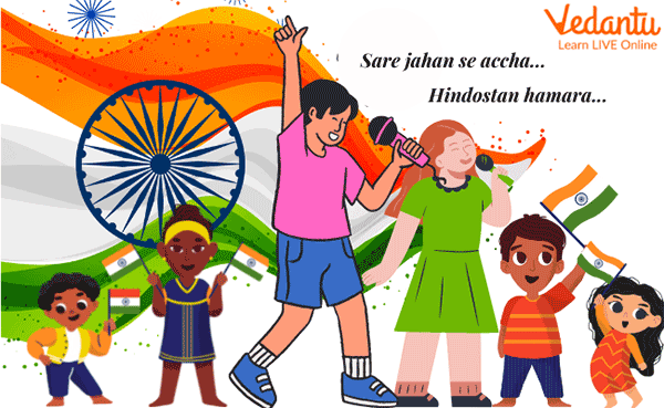 Children singing rhyming poems on Independence Day