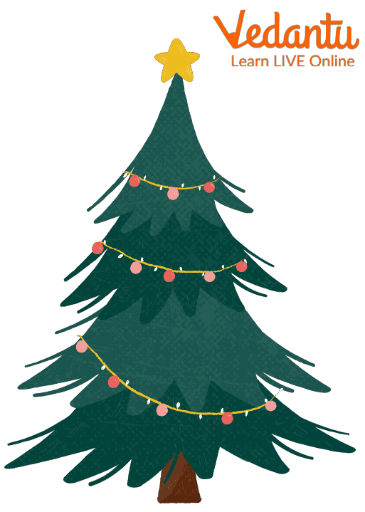 A cone-shaped Christmas tree