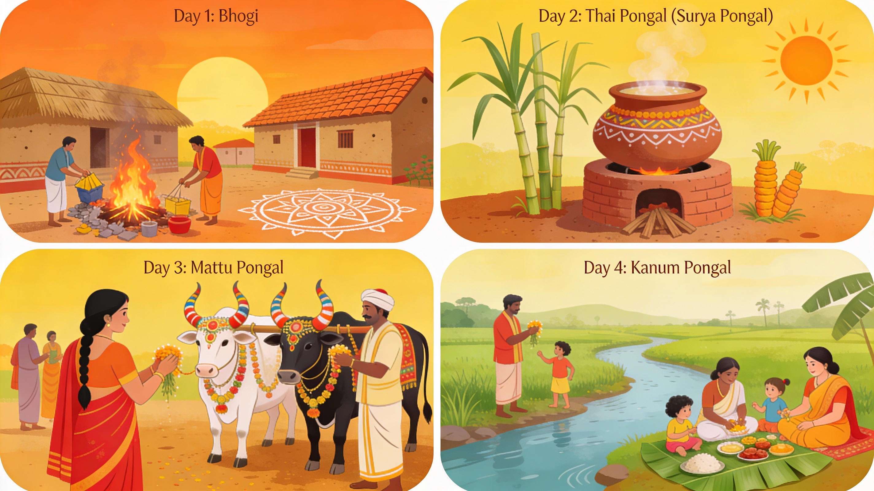 Four Days of Pongal Festival 2026 Explained