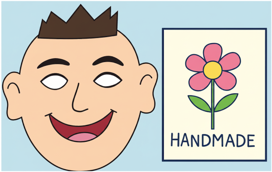 Make a greeting card, paper mask or any such item made of recycled paper