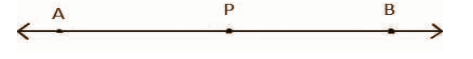 रेखा AB जिसका मध्य बिंदु P है
