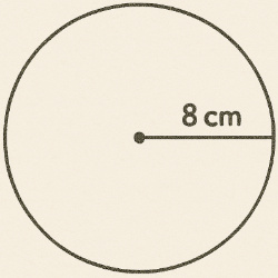 A circle with a radius of 8 cm